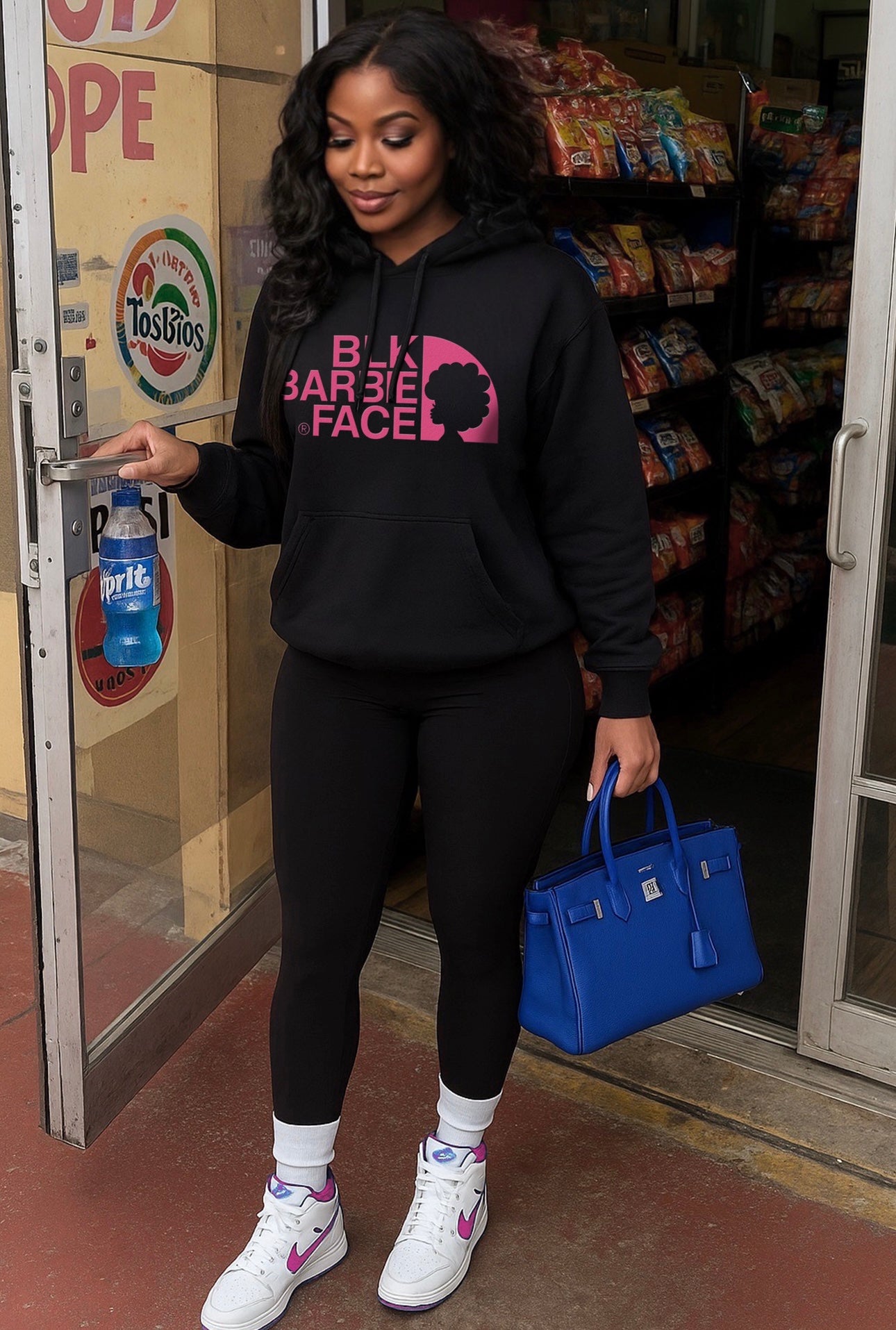 Black Barbie Face - Hoodie