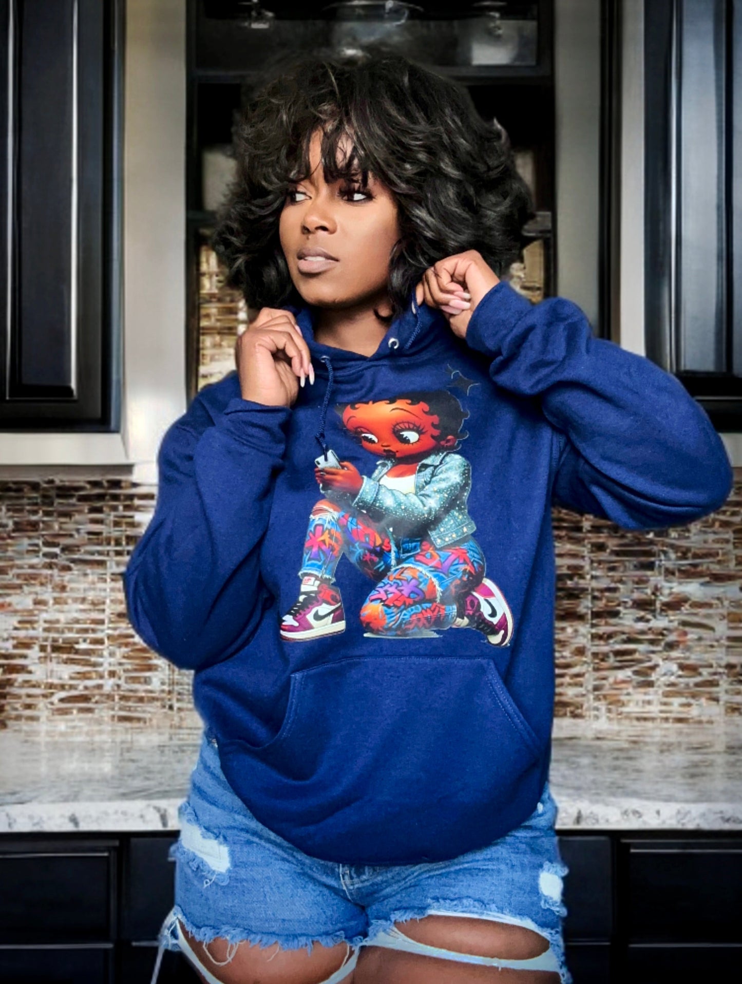 HIGH QUALITY Rhinestone B Hoodie