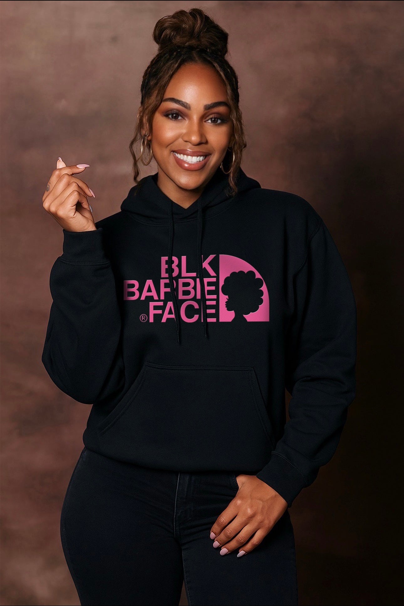 Black Barbie Face - Hoodie