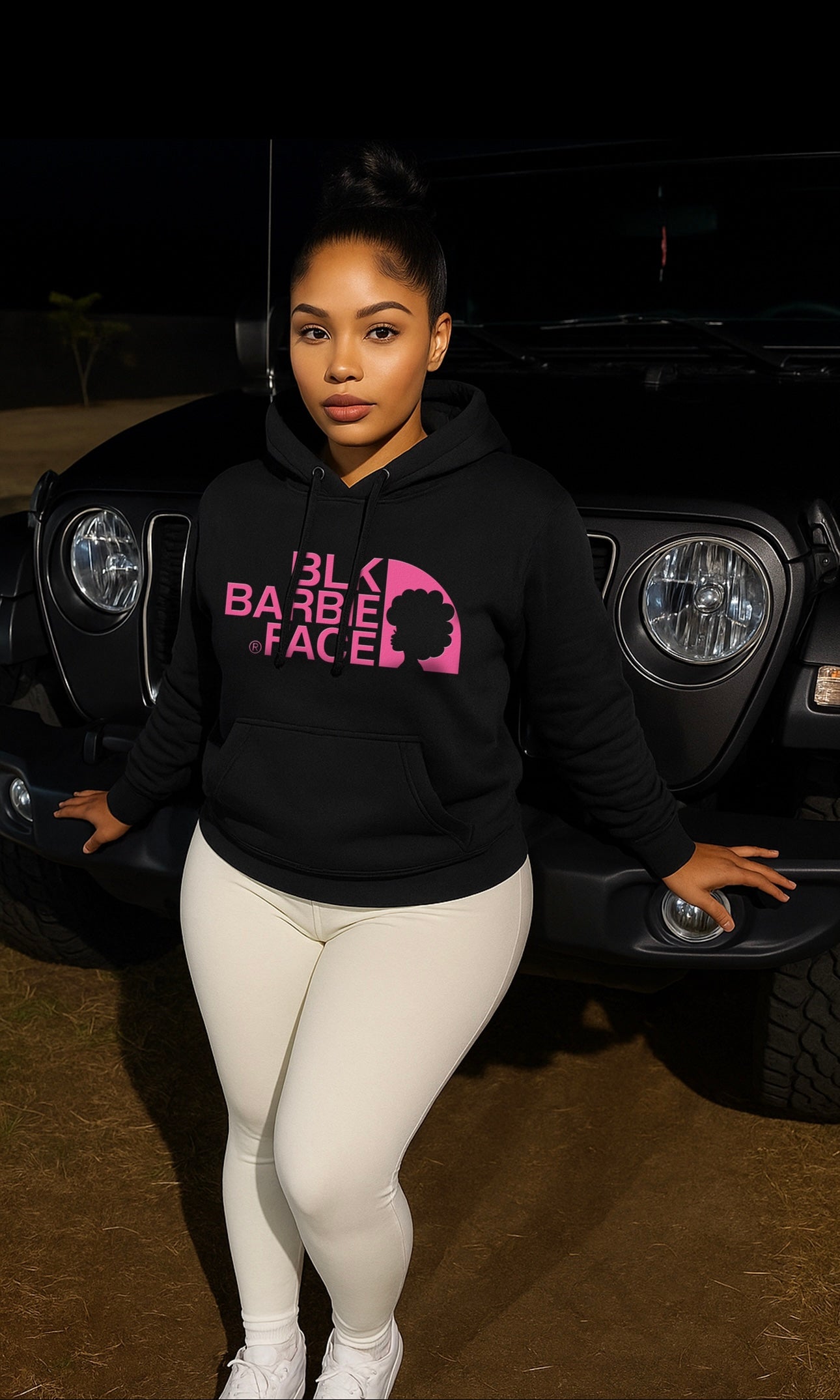 Black Barbie Face - Hoodie